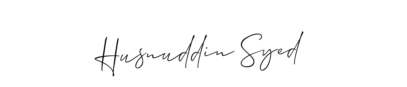 Design your own signature with our free online signature maker. With this signature software, you can create a handwritten (Allison_Script) signature for name Husnuddin Syed. Husnuddin Syed signature style 2 images and pictures png