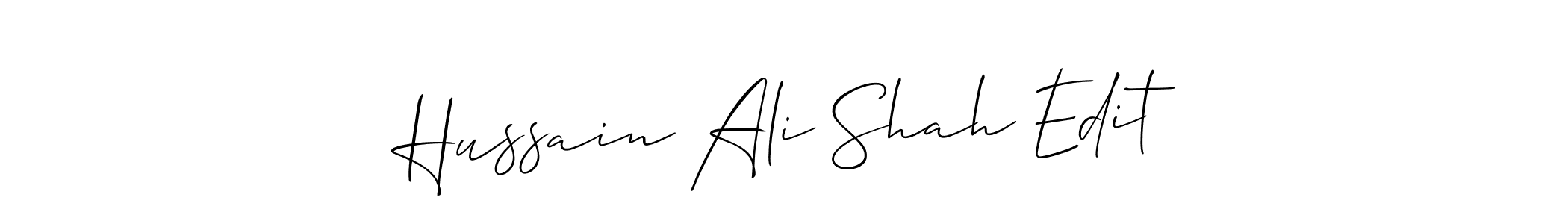 Make a beautiful signature design for name Hussain Ali Shah Edit. With this signature (Allison_Script) style, you can create a handwritten signature for free. Hussain Ali Shah Edit signature style 2 images and pictures png