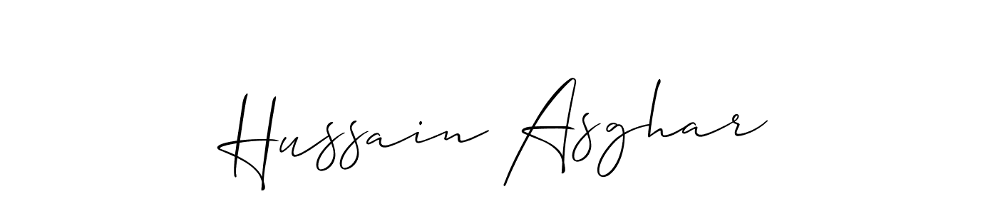 Make a short Hussain Asghar signature style. Manage your documents anywhere anytime using Allison_Script. Create and add eSignatures, submit forms, share and send files easily. Hussain Asghar signature style 2 images and pictures png