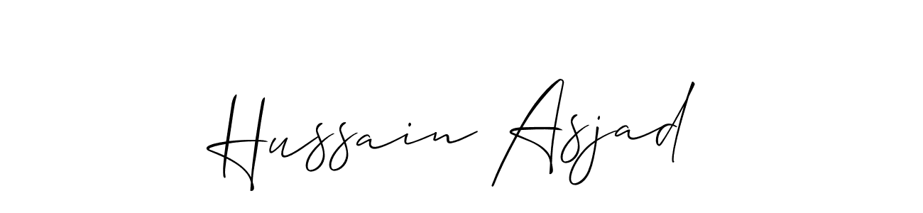 How to make Hussain Asjad signature? Allison_Script is a professional autograph style. Create handwritten signature for Hussain Asjad name. Hussain Asjad signature style 2 images and pictures png