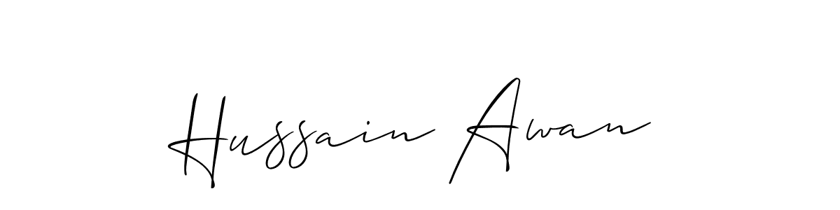 if you are searching for the best signature style for your name Hussain Awan. so please give up your signature search. here we have designed multiple signature styles  using Allison_Script. Hussain Awan signature style 2 images and pictures png