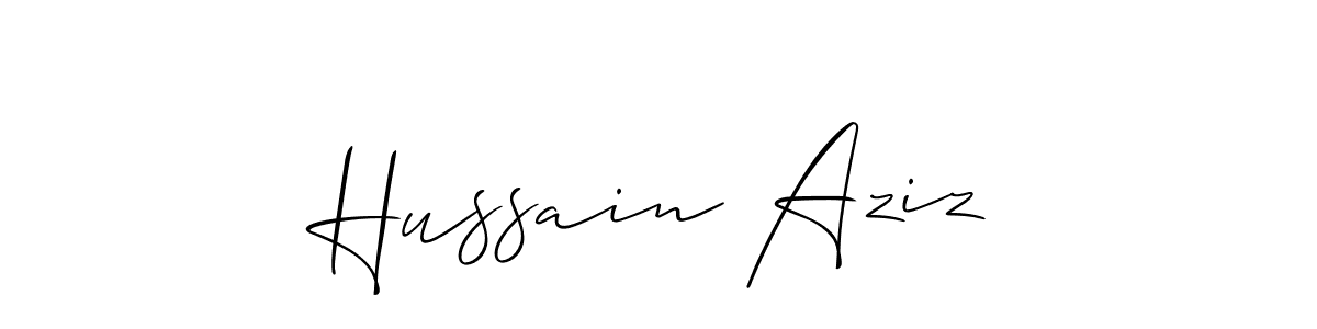 How to Draw Hussain Aziz signature style? Allison_Script is a latest design signature styles for name Hussain Aziz. Hussain Aziz signature style 2 images and pictures png