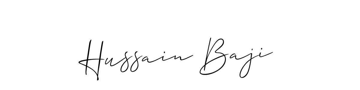 How to make Hussain Baji name signature. Use Allison_Script style for creating short signs online. This is the latest handwritten sign. Hussain Baji signature style 2 images and pictures png