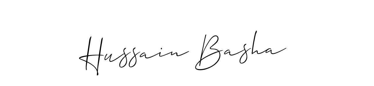 Similarly Allison_Script is the best handwritten signature design. Signature creator online .You can use it as an online autograph creator for name Hussain Basha. Hussain Basha signature style 2 images and pictures png