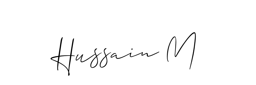 Also we have Hussain M name is the best signature style. Create professional handwritten signature collection using Allison_Script autograph style. Hussain M signature style 2 images and pictures png