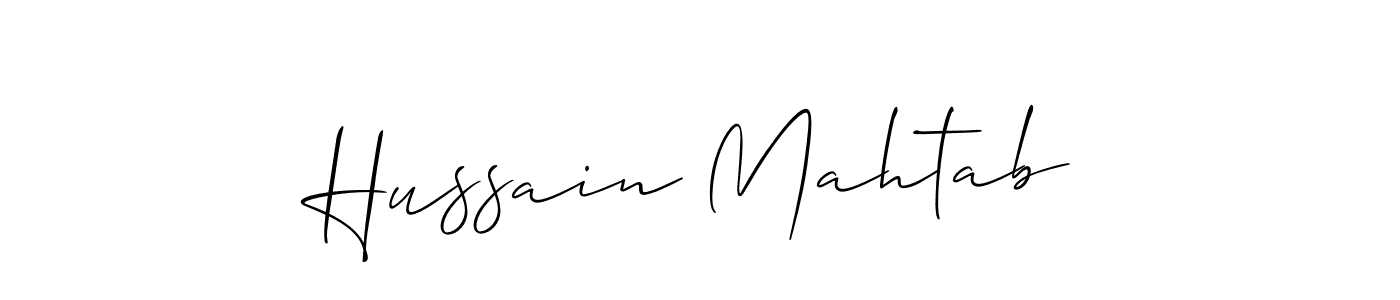 How to make Hussain Mahtab signature? Allison_Script is a professional autograph style. Create handwritten signature for Hussain Mahtab name. Hussain Mahtab signature style 2 images and pictures png