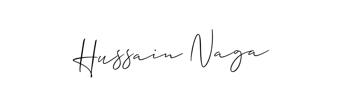 Make a beautiful signature design for name Hussain Naga. With this signature (Allison_Script) style, you can create a handwritten signature for free. Hussain Naga signature style 2 images and pictures png