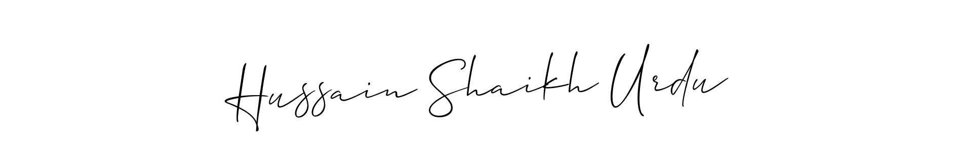 Also You can easily find your signature by using the search form. We will create Hussain Shaikh Urdu name handwritten signature images for you free of cost using Allison_Script sign style. Hussain Shaikh Urdu signature style 2 images and pictures png