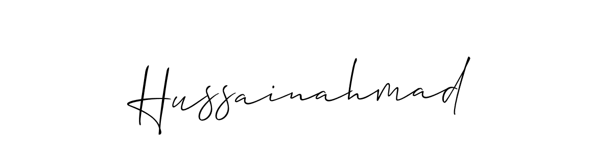 Use a signature maker to create a handwritten signature online. With this signature software, you can design (Allison_Script) your own signature for name Hussainahmad. Hussainahmad signature style 2 images and pictures png