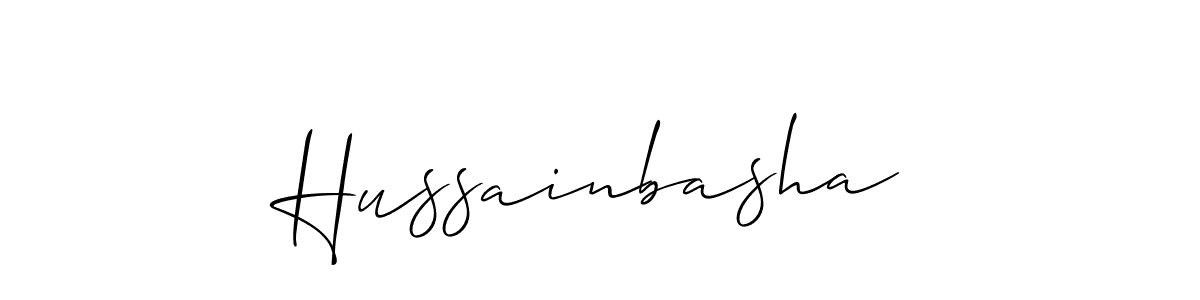 How to make Hussainbasha signature? Allison_Script is a professional autograph style. Create handwritten signature for Hussainbasha name. Hussainbasha signature style 2 images and pictures png