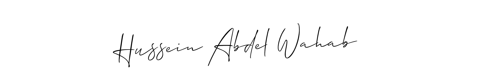 Also You can easily find your signature by using the search form. We will create Hussein Abdel Wahab name handwritten signature images for you free of cost using Allison_Script sign style. Hussein Abdel Wahab signature style 2 images and pictures png