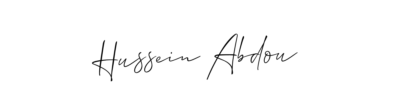 Make a beautiful signature design for name Hussein Abdou. With this signature (Allison_Script) style, you can create a handwritten signature for free. Hussein Abdou signature style 2 images and pictures png