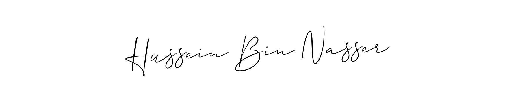 Use a signature maker to create a handwritten signature online. With this signature software, you can design (Allison_Script) your own signature for name Hussein Bin Nasser. Hussein Bin Nasser signature style 2 images and pictures png