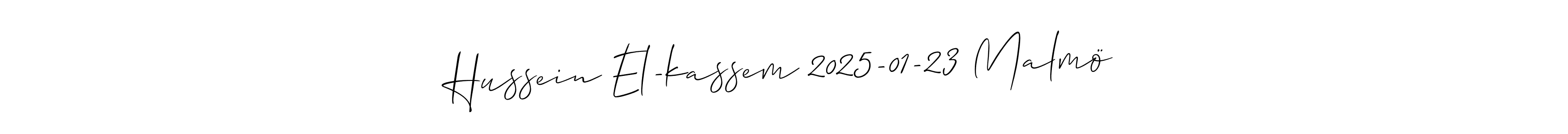 Create a beautiful signature design for name Hussein El-kassem 2025-01-23 Malmö. With this signature (Allison_Script) fonts, you can make a handwritten signature for free. Hussein El-kassem 2025-01-23 Malmö signature style 2 images and pictures png