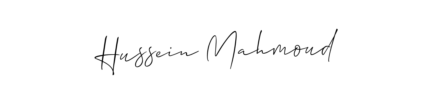 if you are searching for the best signature style for your name Hussein Mahmoud. so please give up your signature search. here we have designed multiple signature styles  using Allison_Script. Hussein Mahmoud signature style 2 images and pictures png