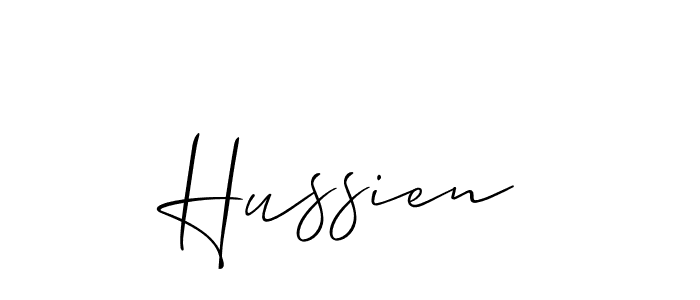 Create a beautiful signature design for name Hussien. With this signature (Allison_Script) fonts, you can make a handwritten signature for free. Hussien signature style 2 images and pictures png