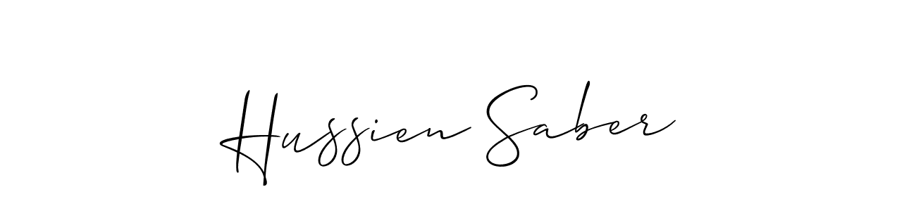 Use a signature maker to create a handwritten signature online. With this signature software, you can design (Allison_Script) your own signature for name Hussien Saber. Hussien Saber signature style 2 images and pictures png