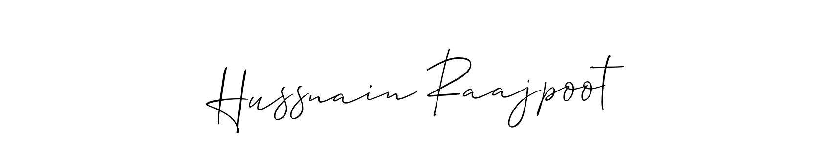 Hussnain Raajpoot stylish signature style. Best Handwritten Sign (Allison_Script) for my name. Handwritten Signature Collection Ideas for my name Hussnain Raajpoot. Hussnain Raajpoot signature style 2 images and pictures png