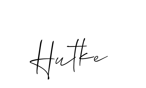 Make a beautiful signature design for name Hutke. With this signature (Allison_Script) style, you can create a handwritten signature for free. Hutke signature style 2 images and pictures png