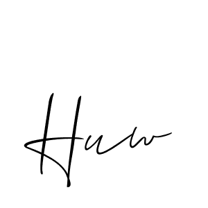The best way (Allison_Script) to make a short signature is to pick only two or three words in your name. The name Huw include a total of six letters. For converting this name. Huw signature style 2 images and pictures png