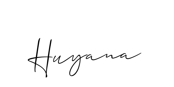 Design your own signature with our free online signature maker. With this signature software, you can create a handwritten (Allison_Script) signature for name Huyana. Huyana signature style 2 images and pictures png
