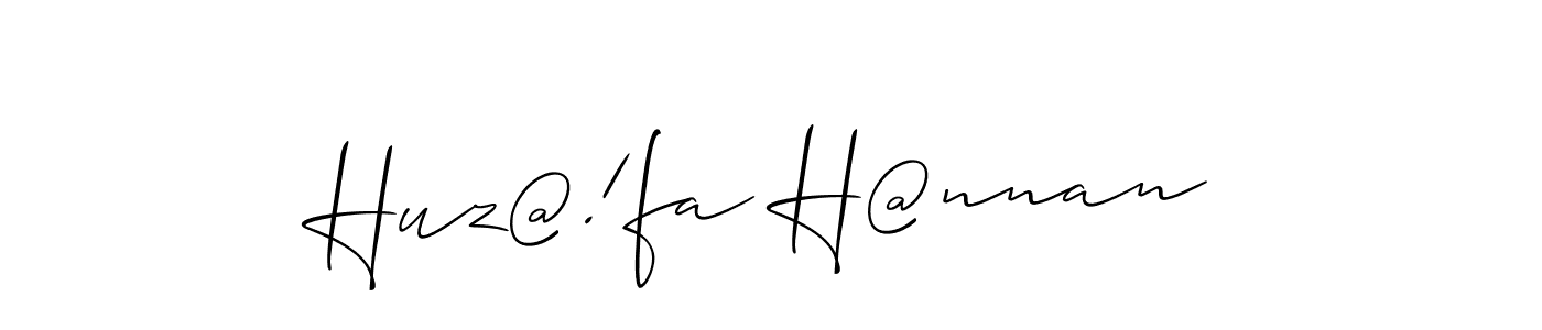 if you are searching for the best signature style for your name Huz@!fa H@nnan. so please give up your signature search. here we have designed multiple signature styles  using Allison_Script. Huz@!fa H@nnan signature style 2 images and pictures png