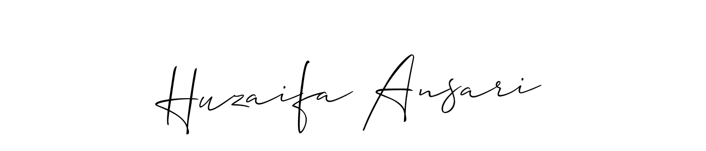 Make a beautiful signature design for name Huzaifa Ansari. With this signature (Allison_Script) style, you can create a handwritten signature for free. Huzaifa Ansari signature style 2 images and pictures png