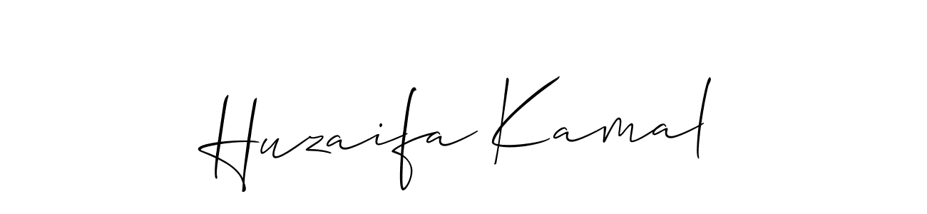 Huzaifa Kamal stylish signature style. Best Handwritten Sign (Allison_Script) for my name. Handwritten Signature Collection Ideas for my name Huzaifa Kamal. Huzaifa Kamal signature style 2 images and pictures png