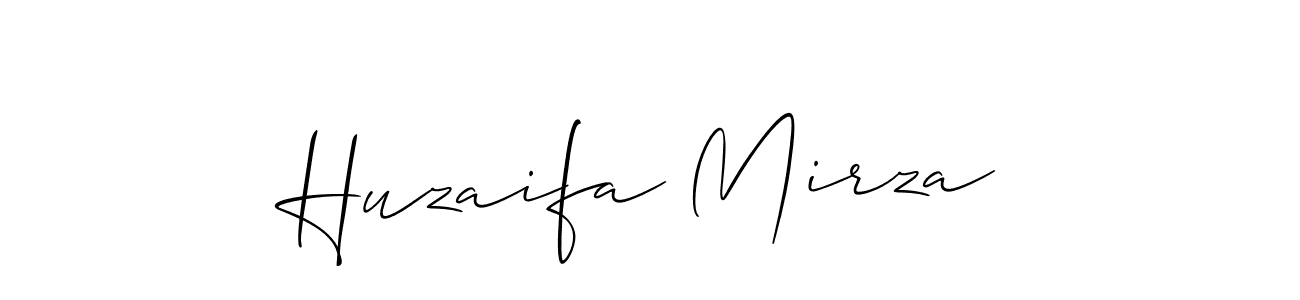 You should practise on your own different ways (Allison_Script) to write your name (Huzaifa Mirza) in signature. don't let someone else do it for you. Huzaifa Mirza signature style 2 images and pictures png