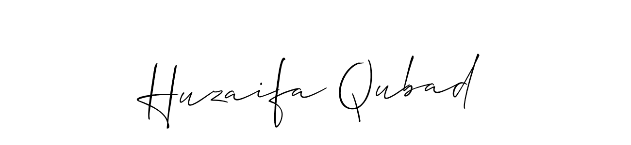 Huzaifa Qubad stylish signature style. Best Handwritten Sign (Allison_Script) for my name. Handwritten Signature Collection Ideas for my name Huzaifa Qubad. Huzaifa Qubad signature style 2 images and pictures png
