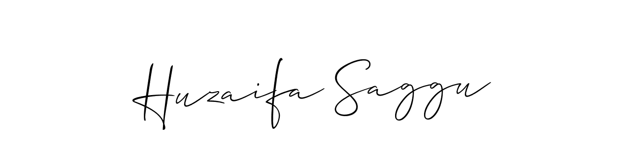 The best way (Allison_Script) to make a short signature is to pick only two or three words in your name. The name Huzaifa Saggu include a total of six letters. For converting this name. Huzaifa Saggu signature style 2 images and pictures png