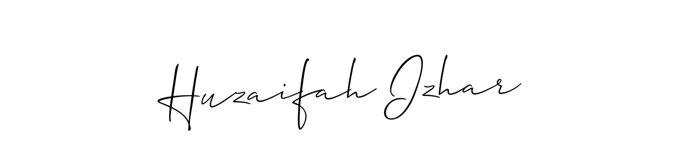 How to make Huzaifah Izhar signature? Allison_Script is a professional autograph style. Create handwritten signature for Huzaifah Izhar name. Huzaifah Izhar signature style 2 images and pictures png