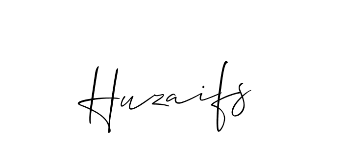 if you are searching for the best signature style for your name Huzaifs. so please give up your signature search. here we have designed multiple signature styles  using Allison_Script. Huzaifs signature style 2 images and pictures png
