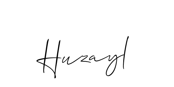 Allison_Script is a professional signature style that is perfect for those who want to add a touch of class to their signature. It is also a great choice for those who want to make their signature more unique. Get Huzayl name to fancy signature for free. Huzayl signature style 2 images and pictures png