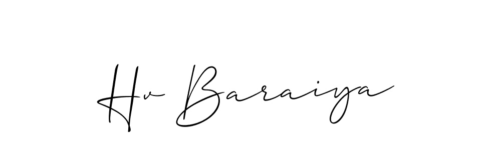 How to Draw Hv Baraiya signature style? Allison_Script is a latest design signature styles for name Hv Baraiya. Hv Baraiya signature style 2 images and pictures png