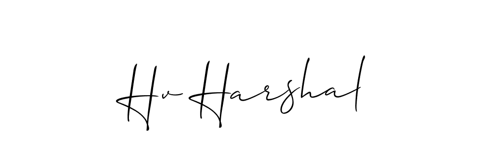 Create a beautiful signature design for name Hv Harshal. With this signature (Allison_Script) fonts, you can make a handwritten signature for free. Hv Harshal signature style 2 images and pictures png