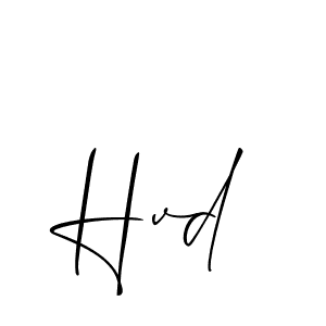 Design your own signature with our free online signature maker. With this signature software, you can create a handwritten (Allison_Script) signature for name Hvd. Hvd signature style 2 images and pictures png