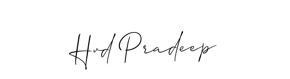 Design your own signature with our free online signature maker. With this signature software, you can create a handwritten (Allison_Script) signature for name Hvd Pradeep. Hvd Pradeep signature style 2 images and pictures png