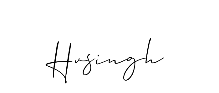 Make a beautiful signature design for name Hvsingh. With this signature (Allison_Script) style, you can create a handwritten signature for free. Hvsingh signature style 2 images and pictures png