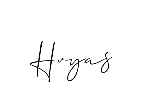The best way (Allison_Script) to make a short signature is to pick only two or three words in your name. The name Hvyas include a total of six letters. For converting this name. Hvyas signature style 2 images and pictures png