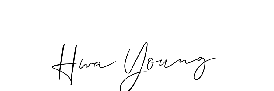 It looks lik you need a new signature style for name Hwa Young. Design unique handwritten (Allison_Script) signature with our free signature maker in just a few clicks. Hwa Young signature style 2 images and pictures png