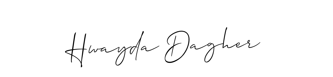 It looks lik you need a new signature style for name Hwayda Dagher. Design unique handwritten (Allison_Script) signature with our free signature maker in just a few clicks. Hwayda Dagher signature style 2 images and pictures png