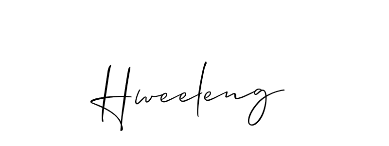 It looks lik you need a new signature style for name Hweeleng. Design unique handwritten (Allison_Script) signature with our free signature maker in just a few clicks. Hweeleng signature style 2 images and pictures png