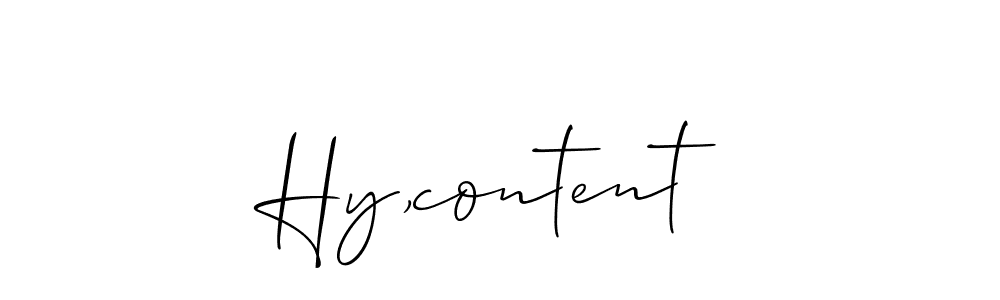 Also we have Hy,content name is the best signature style. Create professional handwritten signature collection using Allison_Script autograph style. Hy,content signature style 2 images and pictures png