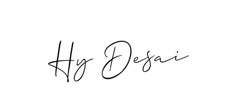 It looks lik you need a new signature style for name Hy Desai. Design unique handwritten (Allison_Script) signature with our free signature maker in just a few clicks. Hy Desai signature style 2 images and pictures png