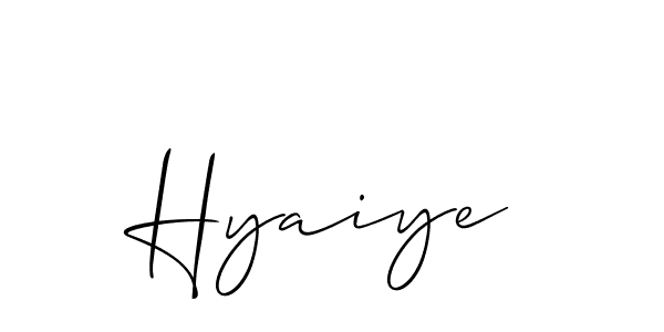 Make a short Hyaiye signature style. Manage your documents anywhere anytime using Allison_Script. Create and add eSignatures, submit forms, share and send files easily. Hyaiye signature style 2 images and pictures png