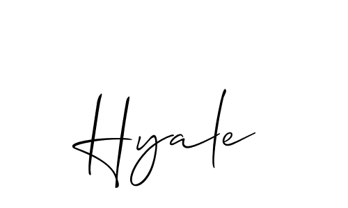 Create a beautiful signature design for name Hyale. With this signature (Allison_Script) fonts, you can make a handwritten signature for free. Hyale signature style 2 images and pictures png