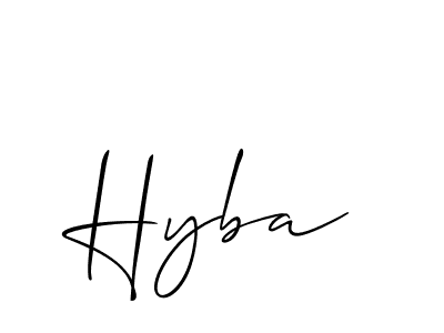 Design your own signature with our free online signature maker. With this signature software, you can create a handwritten (Allison_Script) signature for name Hyba. Hyba signature style 2 images and pictures png