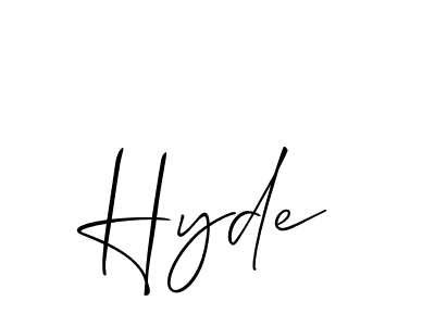 How to make Hyde name signature. Use Allison_Script style for creating short signs online. This is the latest handwritten sign. Hyde signature style 2 images and pictures png