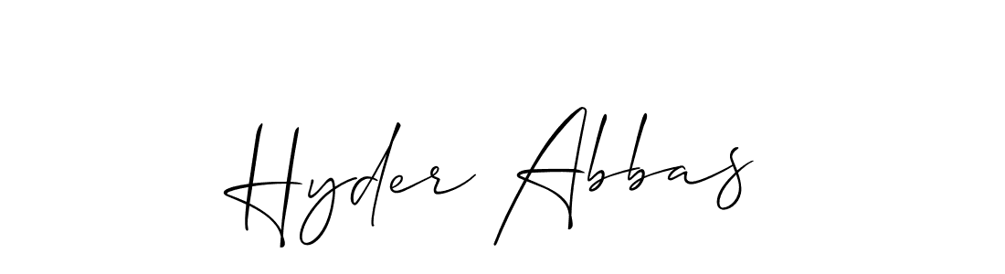 Use a signature maker to create a handwritten signature online. With this signature software, you can design (Allison_Script) your own signature for name Hyder Abbas. Hyder Abbas signature style 2 images and pictures png